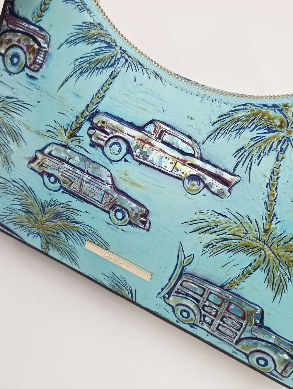 LIKE NEW BRAHMIN MOD ESME BAG - TROPIC BLUE COPA CABANA - Picture 3 of 9